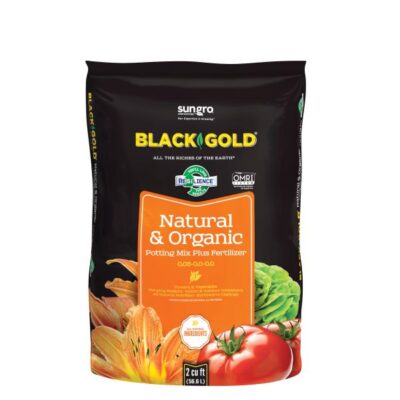 Black Gold Natural and Organic Potting Mix Plus Fertilizer Garden Plant