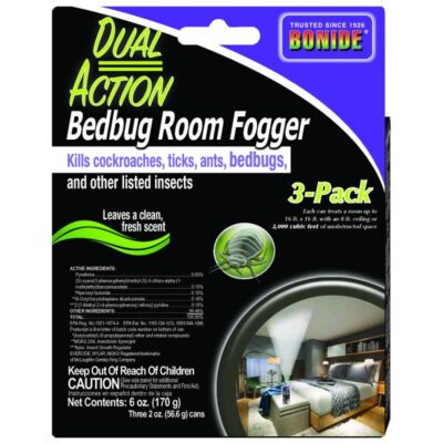 Bonide Bed Bug Dual Action Room Fogger Pack of 3 Garden Plant