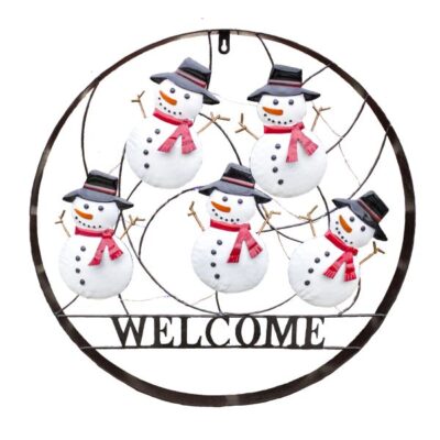 Dancing Snowman Outdoor Holiday Welcome Wheel Garden Plant