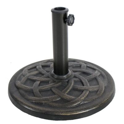 Decorative Bronze Colored Umbrella Base With Decorative Ring Design Garden Plant