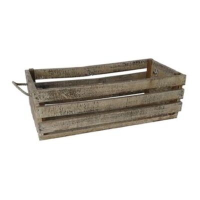 Distressed Wood Fruit Crate Planter With Rope Handles Garden Plant