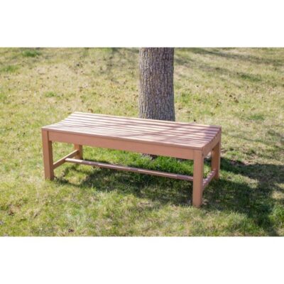 Faux Wood Backless Composite Outdoor Bench Garden Plant