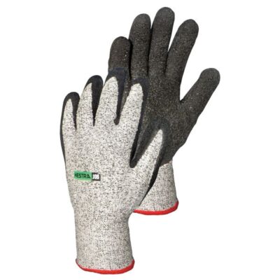 Hestra Black / Grey Latex Cut Resistant Dip Gloves Garden Plant