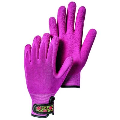 Hestra Fuchsia Garden Bamboo Foam Latex Dip Gloves Garden Plant