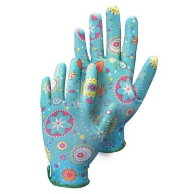 Hestra Light Blue Garden Nitrile Dip Gloves Garden Plant