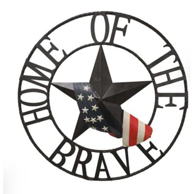 Home Of The Brave Outdoor Welcome Wheel Garden Plant