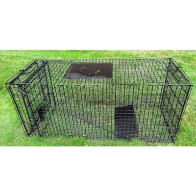 Humane Way Foldable Metal Animal Trap 42 Inch x 18 Inch x 16 Inch Garden Plant