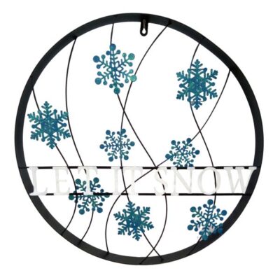 Let It Snow Outdoor Holiday Welcome Wheel Garden Plant