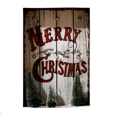 Merry Christmas Holiday Sign With LED Light Garden Plant