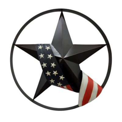 Patriotic Star Outdoor Welcome Wheel Garden Plant