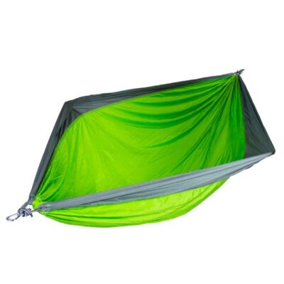 Two Person Travel Camping Hammock Green and Grey Garden Plant