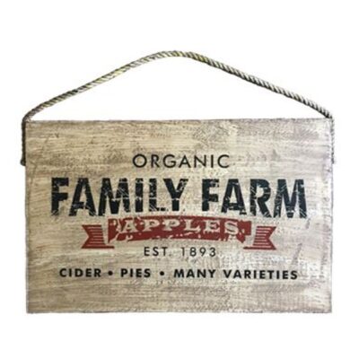 Vintage Distressed Family Farm Apple Wood Sign Garden Plant