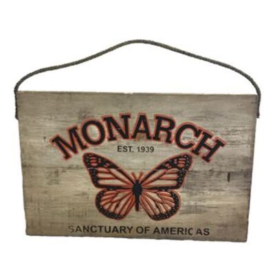 Vintage Distressed Monarch Wood Sign Garden Plant