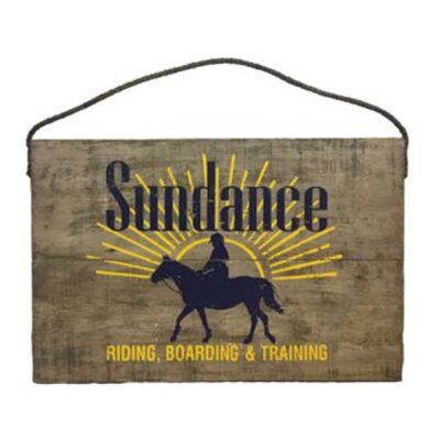 Vintage Distressed Sundance Wood Sign Garden Plant