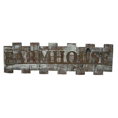 Vintage Distressed Wood Farmhouse Sign With Laser Cut Metal Letters Garden Plant
