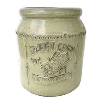 Vintage Pottery Cream 11 Inch Corn Seed Packet Planter Garden Plant