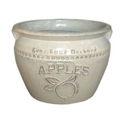 Vintage Pottery Cream 14 Inch Apple Planter Garden Plant