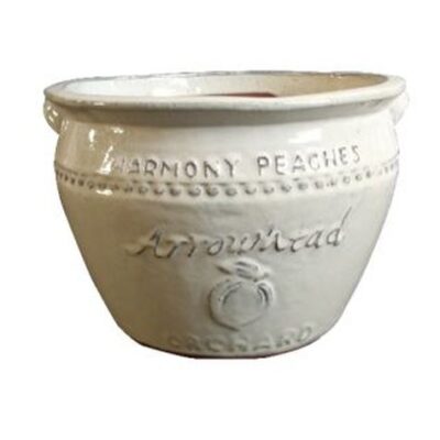 Vintage Pottery Cream 14 Inch Peach Planter Garden Plant