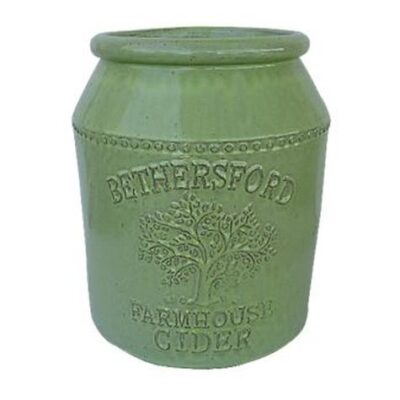 Vintage Pottery Green 11 Inch Cider Jar Planter Garden Plant