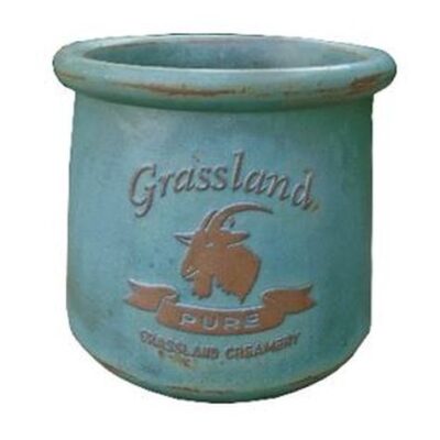 Vintage Pottery Rustic Green 9 5 Inch Grassland Goat Planter Garden Plant