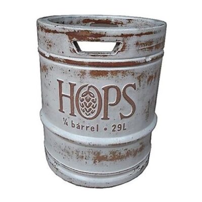 Vintage Pottery Rustic White 11 Inch Deer Tree Brewery Beer Keg Planter Garden Plant