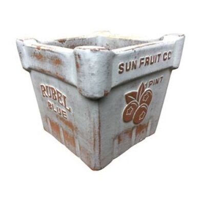 Vintage Pottery Rustic White 12 Inch Artisan Blueberry Fruit Tray Planter Garden Plant