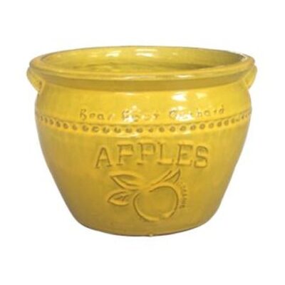 Vintage Pottery Yellow 11 5 Inch Apple Planter Garden Plant