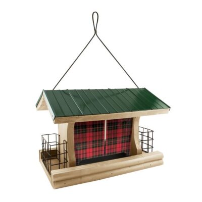 Woodlink Lake and Cabin Buffalo Plaid Ranch Feeder Garden Plant