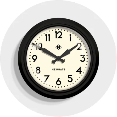 50 s Electric Clock in Matte Black design by Newgate