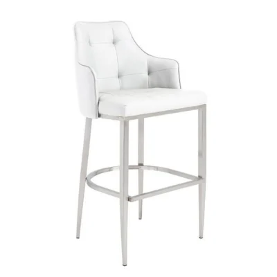 Aaron B Bar Stool in White design by Euro Style