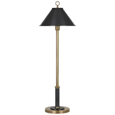 Aaron Table Lamp in Brass and Deep Patina Bronze design by Robert Abbey