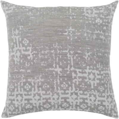 Abstraction Woven Pillow in Light Gray and Medium Gray