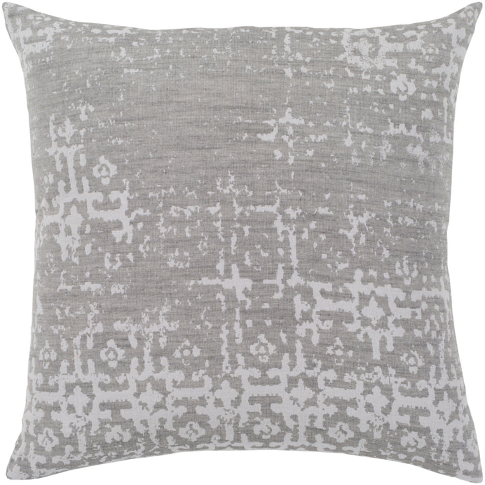 Abstraction Woven Pillow in Light Gray and Medium Gray