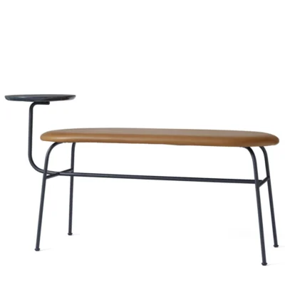 Afteroom Bench in Black w Cognac Dunes Leather design by Menu