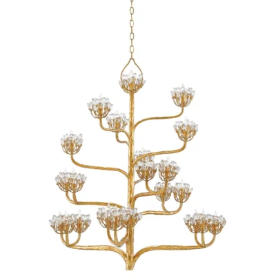 Agave Americana Chandelier in Various Finishes design by Currey and Company