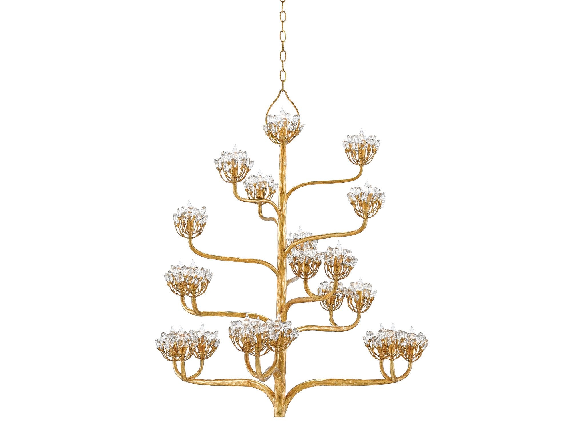 Agave Americana Chandelier in Various Finishes design by Currey and Company