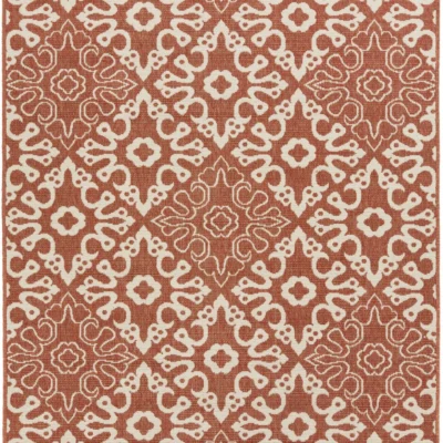 Alfresco Outdoor Rug in Rust and Cream