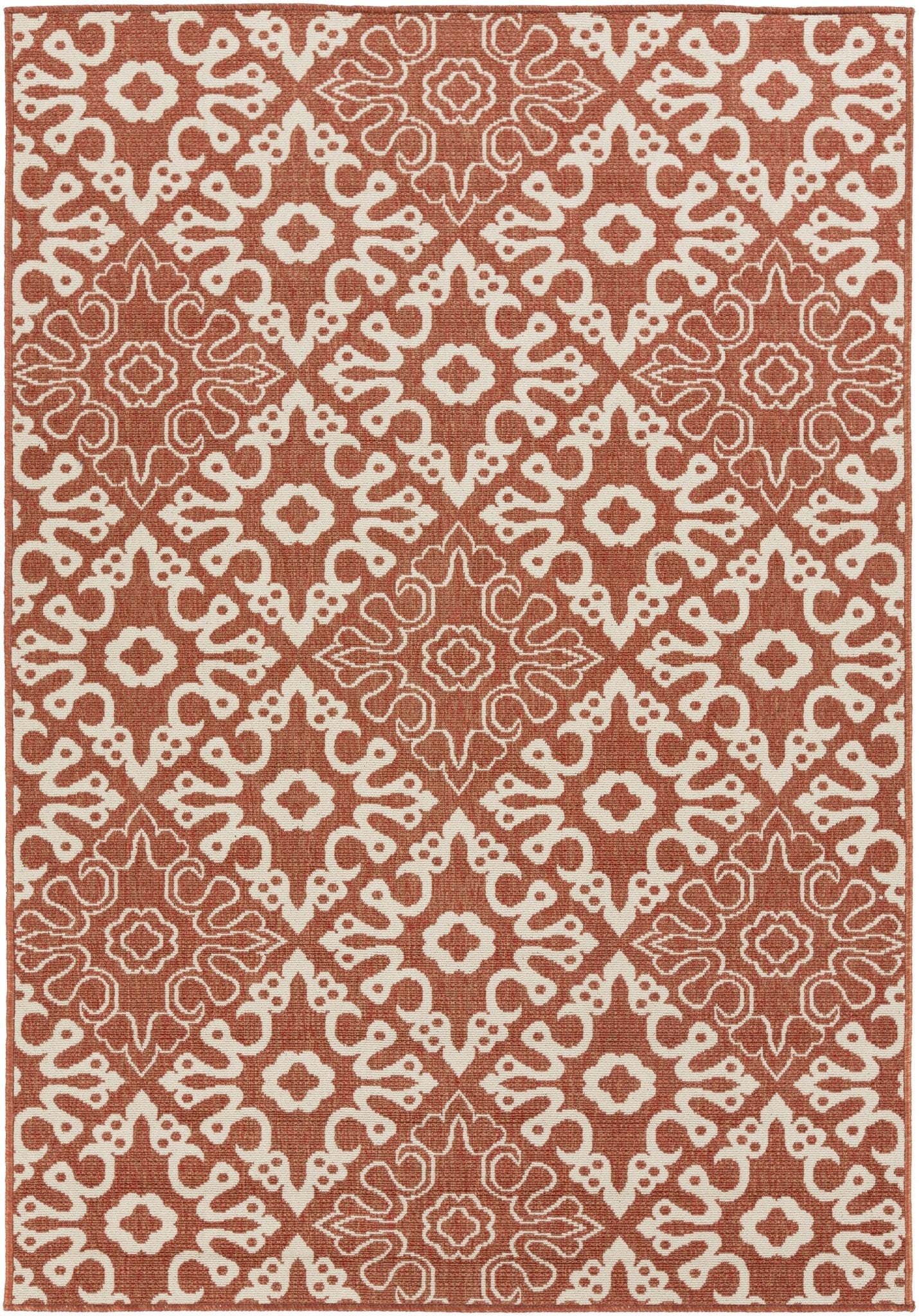 Alfresco Outdoor Rug in Rust and Cream