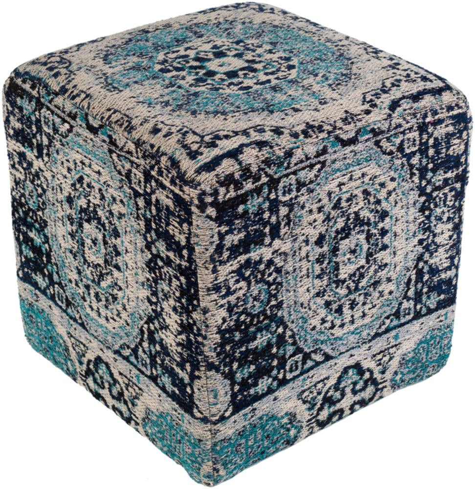 Amsterdam Polyester pouf in Navy and Light Gray color