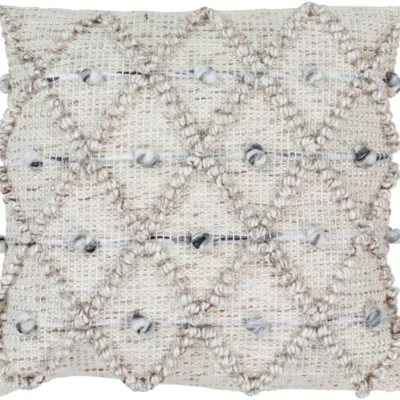 Anders Hand Woven Pillow in Cream and Light Gray