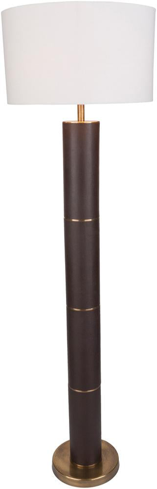 Andrews Floor Lamp in Dark Brown and White