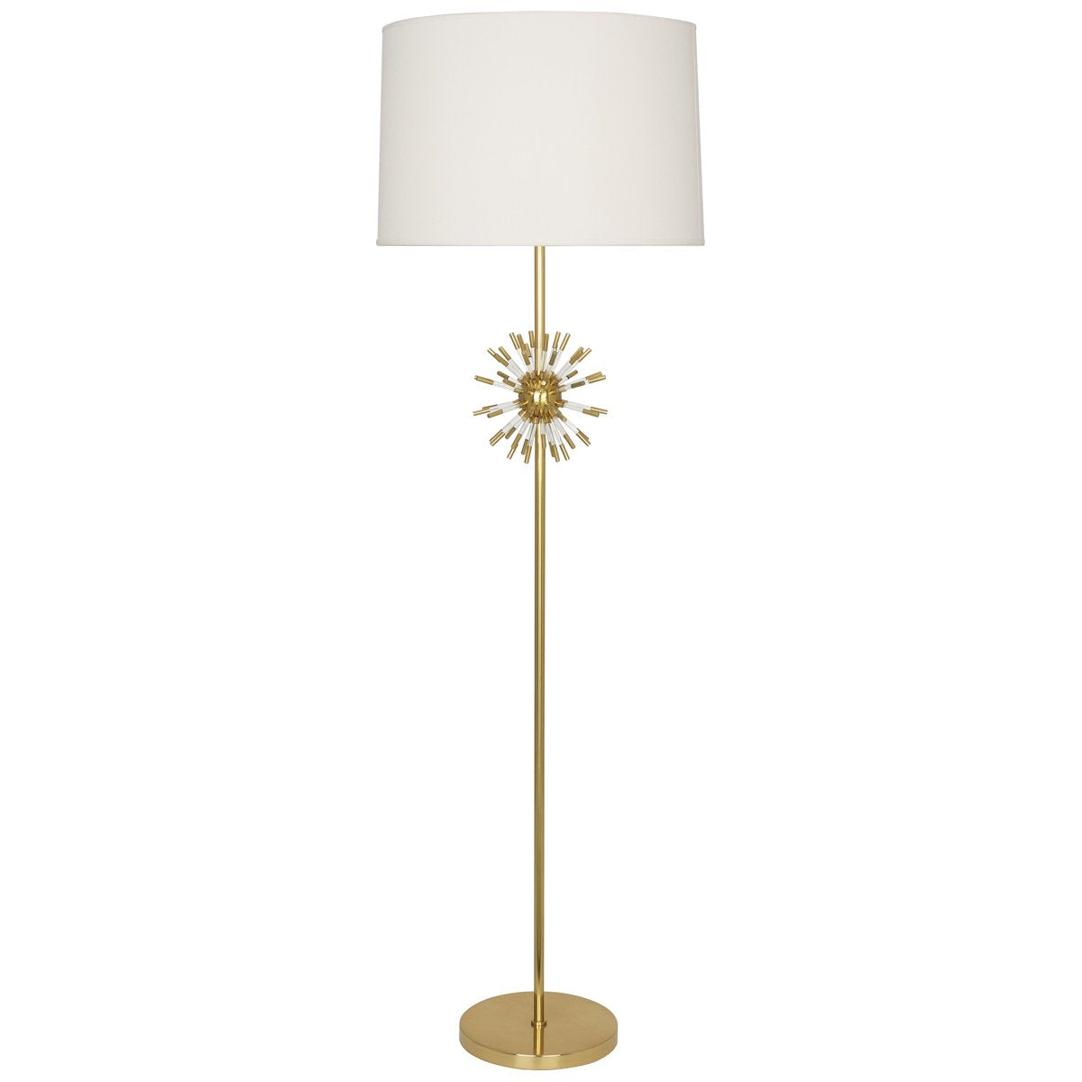 Andromeda Floor Lamp in Modern Brass Finish w Clear Acrylic Accents design by Robert Abbey