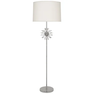 Andromeda Floor Lamp in Polished Nickel Finish w Clear Acrylic Accents design by Robert Abbey