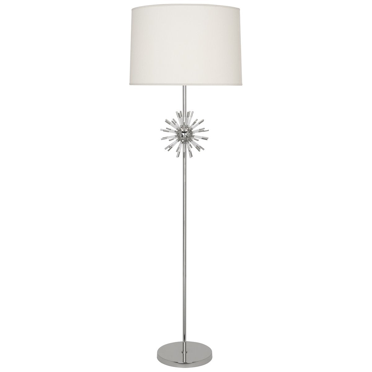 Andromeda Floor Lamp in Polished Nickel Finish w Clear Acrylic Accents design by Robert Abbey