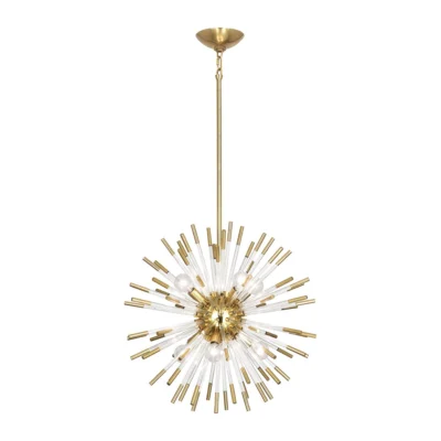 Andromeda Pendant in Modern Brass Finish w Clear Acrylic Accents design by Robert Abbey