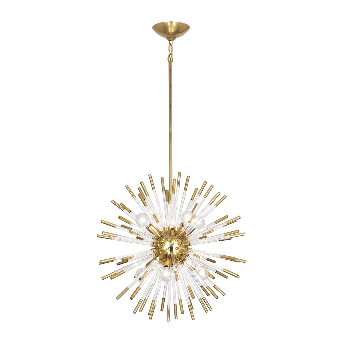 Andromeda Pendant in Modern Brass Finish w Clear Acrylic Accents design by Robert Abbey