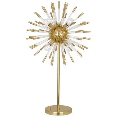 Andromeda Table Lamp in Modern Brass Finish w Clear Acrylic Accents design by Robert Abbey