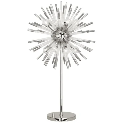 Andromeda Table Lamp in Polished Nickel Finish w Clear Acrylic Accents design by Robert Abbey