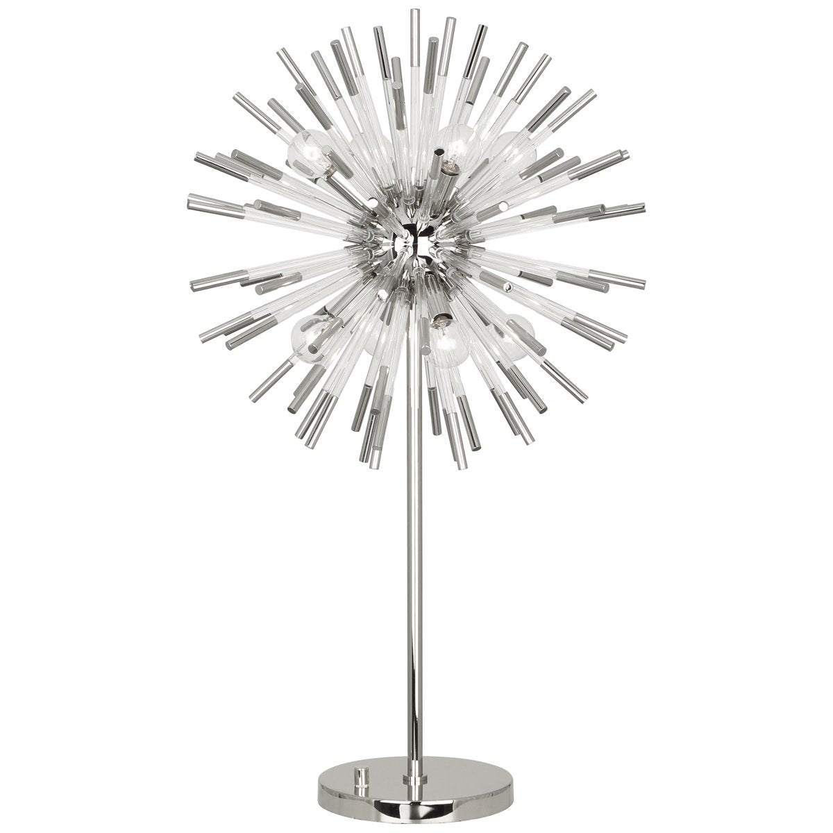 Andromeda Table Lamp in Polished Nickel Finish w Clear Acrylic Accents design by Robert Abbey