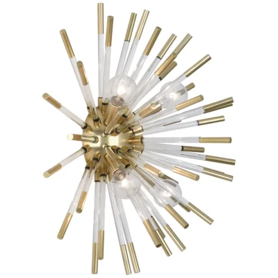 Andromeda Wall Sconce in Modern Brass Finish w Clear Acrylic Accents design by Robert Abbey